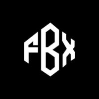 création de logo de lettre fbx avec forme de polygone. création de logo en forme de polygone et de cube fbx. modèle de logo vectoriel fbx hexagone couleurs blanches et noires. monogramme fbx, logo d'entreprise et immobilier.