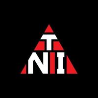 création de logo de lettre triangle tni avec forme de triangle. monogramme de conception de logo triangle tni. modèle de logo vectoriel triangle tni avec couleur rouge. logo triangulaire tni logo simple, élégant et luxueux.