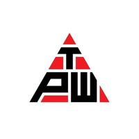 création de logo de lettre triangle tpw avec forme de triangle. monogramme de conception de logo triangle tpw. modèle de logo vectoriel triangle tpw avec couleur rouge. logo triangulaire tpw logo simple, élégant et luxueux.