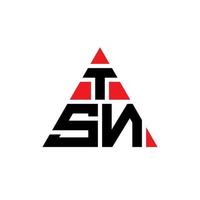 création de logo de lettre triangle tsn avec forme de triangle. monogramme de conception de logo triangle tsn. modèle de logo vectoriel triangle tsn avec couleur rouge. logo triangulaire tsn logo simple, élégant et luxueux.