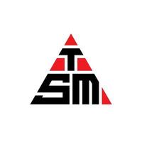 création de logo de lettre triangle tsm avec forme de triangle. monogramme de conception de logo triangle tsm. modèle de logo vectoriel triangle tsm avec couleur rouge. logo triangulaire tsm logo simple, élégant et luxueux.