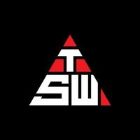 création de logo de lettre triangle tsw avec forme de triangle. monogramme de conception de logo triangle tsw. modèle de logo vectoriel triangle tsw avec couleur rouge. logo triangulaire tsw logo simple, élégant et luxueux.