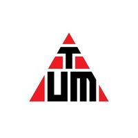 création de logo de lettre triangle tum avec forme de triangle. monogramme de conception de logo triangle tum. modèle de logo vectoriel triangle tum avec couleur rouge. tum logo triangulaire logo simple, élégant et luxueux.