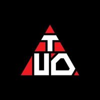 création de logo de lettre triangle tuo avec forme de triangle. monogramme de conception de logo triangle tuo. modèle de logo vectoriel triangle tuo avec couleur rouge. logo triangulaire tuo logo simple, élégant et luxueux.