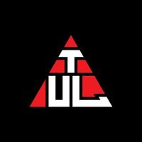 création de logo de lettre triangle tul avec forme de triangle. monogramme de conception de logo triangle tul. modèle de logo vectoriel triangle tul avec couleur rouge. logo triangulaire tul logo simple, élégant et luxueux.