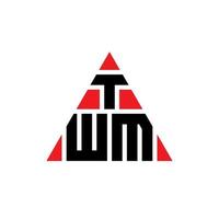 création de logo de lettre triangle twm avec forme de triangle. monogramme de conception de logo triangle twm. modèle de logo vectoriel triangle twm avec couleur rouge. logo triangulaire twm logo simple, élégant et luxueux.