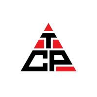 création de logo de lettre triangle tcp avec forme de triangle. monogramme de conception de logo triangle tcp. modèle de logo vectoriel triangle tcp avec couleur rouge. logo triangulaire tcp logo simple, élégant et luxueux.