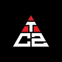 création de logo de lettre triangle tcz avec forme de triangle. monogramme de conception de logo triangle tcz. modèle de logo vectoriel triangle tcz avec couleur rouge. logo triangulaire tcz logo simple, élégant et luxueux.