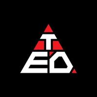 création de logo de lettre triangle teo avec forme de triangle. monogramme de conception de logo triangle teo. modèle de logo vectoriel triangle teo avec couleur rouge. logo triangulaire teo logo simple, élégant et luxueux.