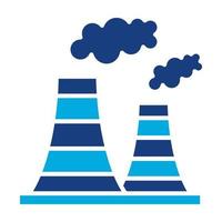 icône de deux couleurs de glyphe de pollution de l'air vecteur