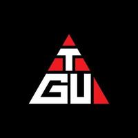 création de logo de lettre triangle tgu avec forme de triangle. monogramme de conception de logo triangle tgu. modèle de logo vectoriel triangle tgu avec couleur rouge. logo triangulaire tgu logo simple, élégant et luxueux.