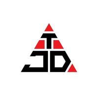 création de logo de lettre triangle tjd avec forme de triangle. monogramme de conception de logo triangle tjd. modèle de logo vectoriel triangle tjd avec couleur rouge. logo triangulaire tjd logo simple, élégant et luxueux.