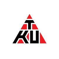 création de logo de lettre triangle tku avec forme de triangle. monogramme de conception de logo triangle tku. modèle de logo vectoriel triangle tku avec couleur rouge. logo triangulaire tku logo simple, élégant et luxueux.