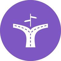 icône de fond de cercle de glyphe de route divisée vecteur