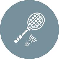 icône de fond de cercle de glyphe de badminton vecteur