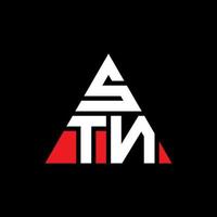 création de logo de lettre triangle stn avec forme de triangle. monogramme de conception de logo triangle stn. modèle de logo vectoriel triangle stn avec couleur rouge. logo triangulaire stn logo simple, élégant et luxueux.