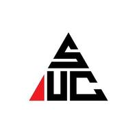 création de logo de lettre triangle suc avec forme de triangle. monogramme de conception de logo triangle suc. modèle de logo vectoriel triangle suc avec couleur rouge. suc logo triangulaire logo simple, élégant et luxueux.