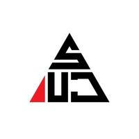 création de logo de lettre triangle suj avec forme de triangle. monogramme de conception de logo triangle suj. modèle de logo vectoriel triangle suj avec couleur rouge. suj logo triangulaire logo simple, élégant et luxueux.