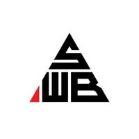 création de logo de lettre triangle swb avec forme de triangle. monogramme de conception de logo triangle swb. modèle de logo vectoriel triangle swb avec couleur rouge. logo triangulaire swb logo simple, élégant et luxueux.