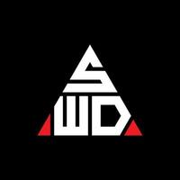 création de logo de lettre triangle swd avec forme de triangle. monogramme de conception de logo triangle swd. modèle de logo vectoriel triangle swd avec couleur rouge. logo triangulaire swd logo simple, élégant et luxueux.