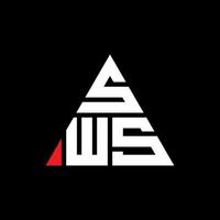 création de logo de lettre triangle sws avec forme de triangle. monogramme de conception de logo triangle sws. modèle de logo vectoriel triangle sws avec couleur rouge. logo triangulaire sws logo simple, élégant et luxueux.