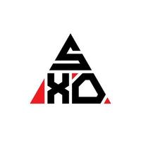 création de logo de lettre triangle sxo avec forme de triangle. monogramme de conception de logo triangle sxo. modèle de logo vectoriel triangle sxo avec couleur rouge. logo triangulaire sxo logo simple, élégant et luxueux.