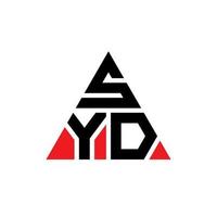 création de logo de lettre triangle syd avec forme de triangle. monogramme de conception de logo triangle syd. modèle de logo vectoriel triangle syd avec couleur rouge. logo triangulaire syd logo simple, élégant et luxueux.