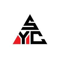 création de logo de lettre triangle syc avec forme de triangle. monogramme de conception de logo triangle syc. modèle de logo vectoriel triangle syc avec couleur rouge. logo triangulaire syc logo simple, élégant et luxueux.