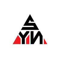 création de logo de lettre triangle syn avec forme de triangle. monogramme de conception de logo triangle syn. modèle de logo vectoriel triangle syn avec couleur rouge. syn logo triangulaire logo simple, élégant et luxueux.