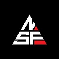 création de logo de lettre triangle nsf avec forme de triangle. monogramme de conception de logo triangle nsf. modèle de logo vectoriel triangle nsf avec couleur rouge. logo triangulaire nsf logo simple, élégant et luxueux.