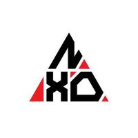 création de logo de lettre triangle nxo avec forme de triangle. monogramme de conception de logo triangle nxo. modèle de logo vectoriel triangle nxo avec couleur rouge. logo triangulaire nxo logo simple, élégant et luxueux.