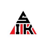 création de logo de lettre triangle sik avec forme de triangle. monogramme de conception de logo triangle sik. modèle de logo vectoriel triangle sik avec couleur rouge. logo triangulaire sik logo simple, élégant et luxueux.