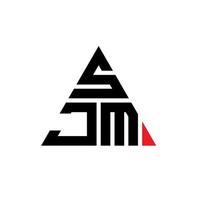 création de logo de lettre triangle sjm avec forme de triangle. monogramme de conception de logo triangle sjm. modèle de logo vectoriel triangle sjm avec couleur rouge. logo triangulaire sjm logo simple, élégant et luxueux.