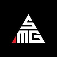 création de logo de lettre triangle smg avec forme de triangle. monogramme de conception de logo triangle smg. modèle de logo vectoriel triangle smg avec couleur rouge. logo triangulaire smg logo simple, élégant et luxueux.