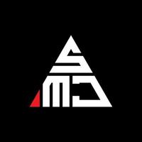 création de logo de lettre triangle smj avec forme de triangle. monogramme de conception de logo triangle smj. modèle de logo vectoriel triangle smj avec couleur rouge. logo triangulaire smj logo simple, élégant et luxueux.