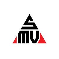 création de logo de lettre triangle smv avec forme de triangle. monogramme de conception de logo triangle smv. modèle de logo vectoriel triangle smv avec couleur rouge. logo triangulaire smv logo simple, élégant et luxueux.