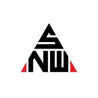 création de logo de lettre triangle snw avec forme de triangle. monogramme de conception de logo triangle snw. modèle de logo vectoriel triangle snw avec couleur rouge. logo triangulaire snw logo simple, élégant et luxueux.