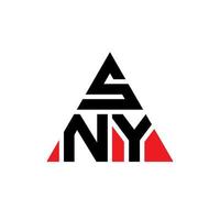 création de logo de lettre triangle sny avec forme de triangle. monogramme de conception de logo triangle sny. modèle de logo vectoriel triangle sny avec couleur rouge. sny logo triangulaire logo simple, élégant et luxueux.