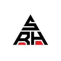 création de logo de lettre triangle srh avec forme de triangle. monogramme de conception de logo triangle srh. modèle de logo vectoriel triangle srh avec couleur rouge. logo triangulaire srh logo simple, élégant et luxueux.