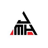 création de logo de lettre triangle jmh avec forme de triangle. monogramme de conception de logo triangle jmh. modèle de logo vectoriel triangle jmh avec couleur rouge. logo triangulaire jmh logo simple, élégant et luxueux.