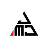 création de logo de lettre triangle jmj avec forme de triangle. monogramme de conception de logo triangle jmj. modèle de logo vectoriel triangle jmj avec couleur rouge. logo triangulaire jmj logo simple, élégant et luxueux.