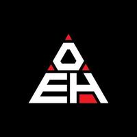 création de logo de lettre triangle oeh avec forme de triangle. monogramme de conception de logo triangle oeh. modèle de logo vectoriel triangle oeh avec couleur rouge. oeh logo triangulaire logo simple, élégant et luxueux.