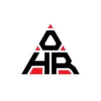 création de logo de lettre triangle ohr avec forme de triangle. monogramme de conception de logo triangle ohr. modèle de logo vectoriel triangle ohr avec couleur rouge. logo triangulaire ohr logo simple, élégant et luxueux.