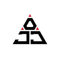 création de logo de lettre triangle ojj avec forme de triangle. monogramme de conception de logo triangle ojj. modèle de logo vectoriel triangle ojj avec couleur rouge. logo triangulaire ojj logo simple, élégant et luxueux.