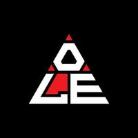 création de logo de lettre triangle ole avec forme de triangle. monogramme de conception de logo triangle ole. modèle de logo vectoriel triangle ole avec couleur rouge. ole logo triangulaire logo simple, élégant et luxueux.