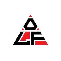 création de logo de lettre triangle olf avec forme de triangle. monogramme de conception de logo triangle olf. modèle de logo vectoriel triangle olf avec couleur rouge. olf logo triangulaire logo simple, élégant et luxueux.