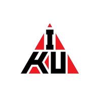 création de logo de lettre triangle iku avec forme de triangle. monogramme de conception de logo triangle iku. modèle de logo vectoriel triangle iku avec couleur rouge. logo triangulaire iku logo simple, élégant et luxueux.