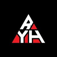 création de logo de lettre triangle ryh avec forme de triangle. monogramme de conception de logo triangle ryh. modèle de logo vectoriel triangle ryh avec couleur rouge. logo triangulaire ryh logo simple, élégant et luxueux.