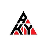 création de logo de lettre triangle rky avec forme de triangle. monogramme de conception de logo triangle rky. modèle de logo vectoriel triangle rky avec couleur rouge. logo triangulaire rky logo simple, élégant et luxueux.