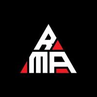 création de logo de lettre triangle rma avec forme de triangle. monogramme de conception de logo triangle rma. modèle de logo vectoriel triangle rma avec couleur rouge. logo triangulaire rma logo simple, élégant et luxueux.